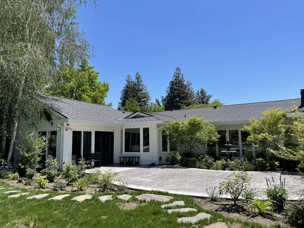 Finished roof, ranch home
