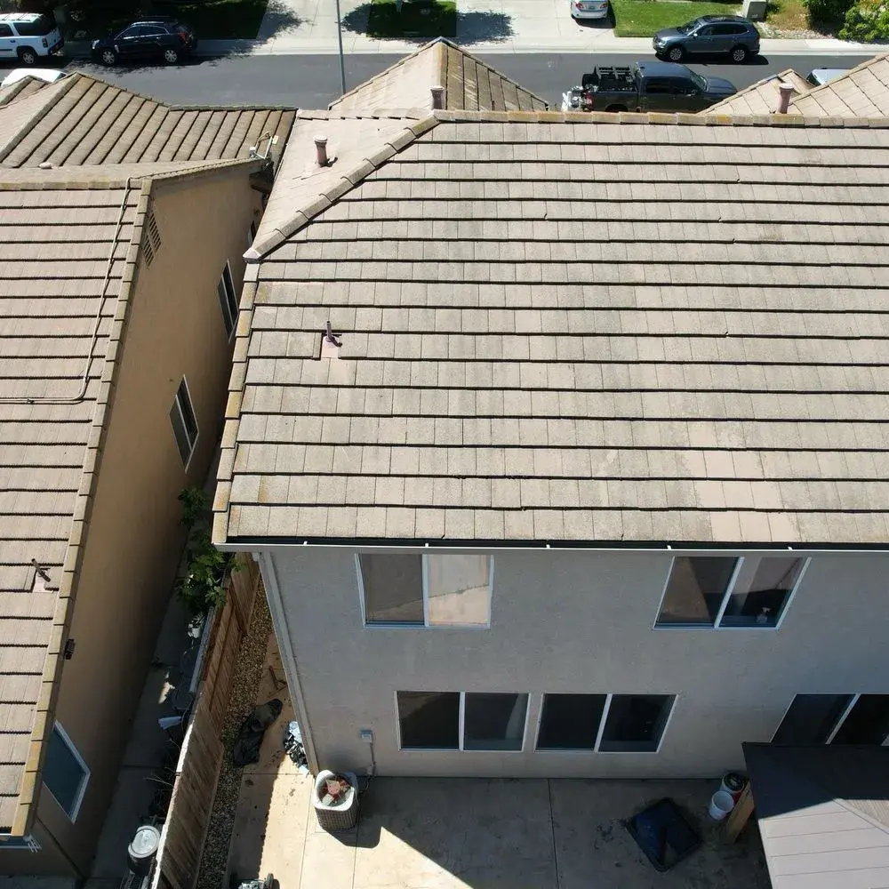 Concrete tile roofs from above